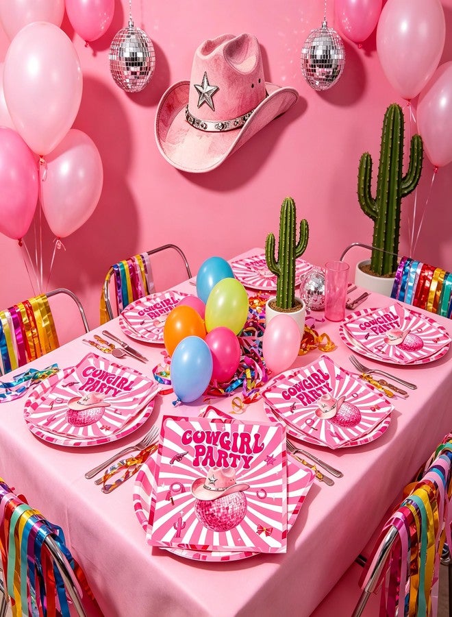 Tyotrbs 40Pcs Cowgirl Napkins Cowgirl Party Napkins,Pink Bow Cowgirl Hat Shape Disposable Napkins Western Paper Luncheon Dinner Napkin for Wild West Birthday Baby Shower - Image 5