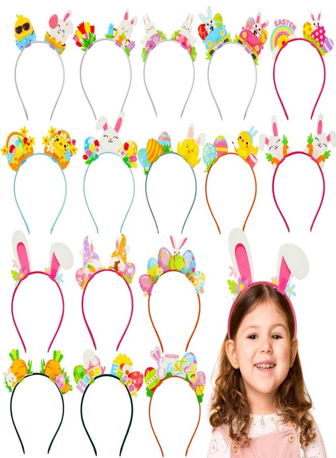 Capoda 16 Pieces Easter Party Headband Felt Bunny Head Boppers Chick Bunny Ears Headwear Photo Booth Props for Easter Party Decorations Favors Costume Accessories Gifts - Image 1