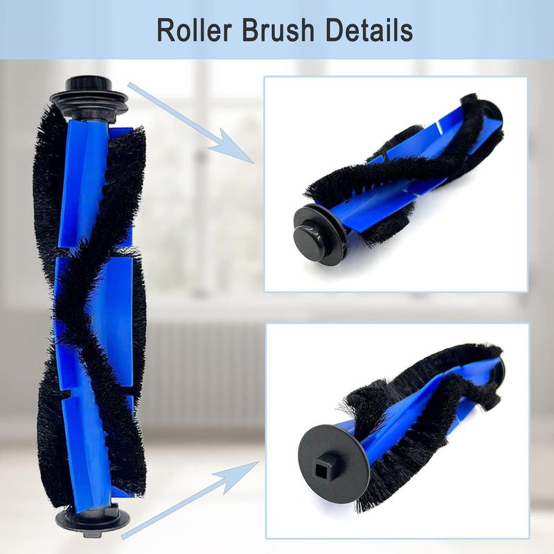 Tivcroxs أجزاء بديلة من 28 قطعة متوافقة مع المكانس الآلية Eufy RoboVac 11S و 15C و 30 و 30C و 12 و 35C و 25C و 15T، 2 فرش دوارة، 12 مجموعة فلتر، 12 فرش جانبية، 2 فلتر أولي - Image 3