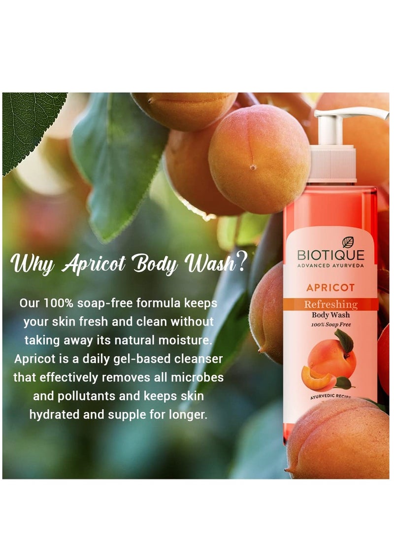 Biotique Biotique Bio Apricot Refreshing Body Wash Keeps Skin Fresh and Clean  Brightens Skin and Reducing Dark Spots 100% Botanical Extracts Suitable for All Skin Types 200ml  - Image 2