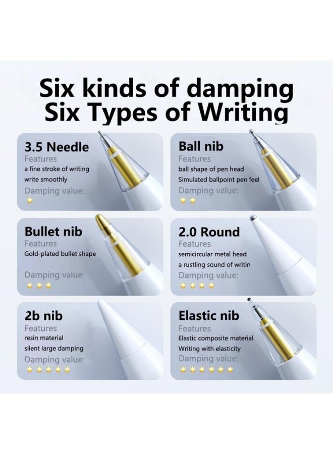 6 Pcs Upgraded Replacement Tips for Apple Pencil 1st 2nd 3th(USB-C), 2B Thin Soft Nibs for iPad Pro/Air/Mini Pencil 1/2/ 3 Stylus Fine Nibs, No Wear Out Precise Control Rounded Metal Pencil Nibs - Image 3