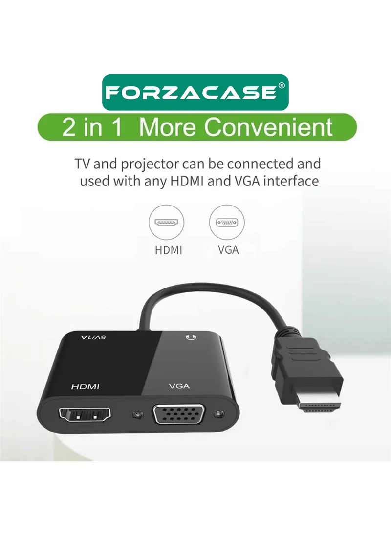 Forzacase 4in1 HDMI To VGA Adapter Type C Aux Conversion Adapter - FC504