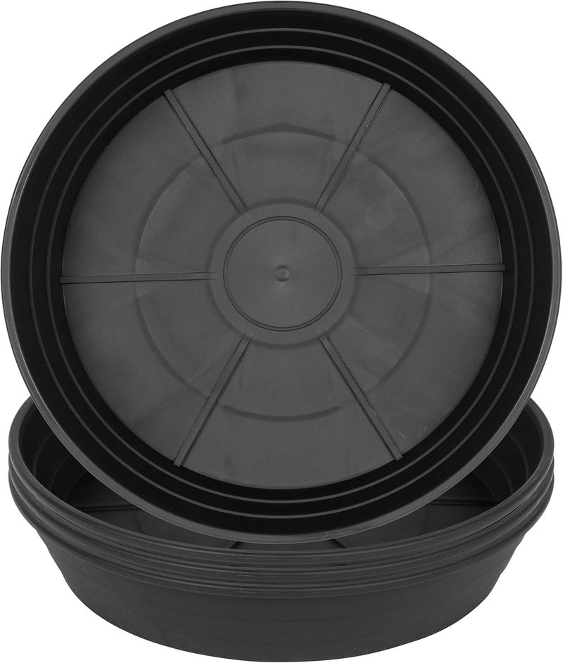 LWALRS 4 Packs 6 Inches Plant Saucer Drip Trays, Round Plastic Plant Pot Saucers Flower Pot Tray for Indoor Outdoor - Image 1
