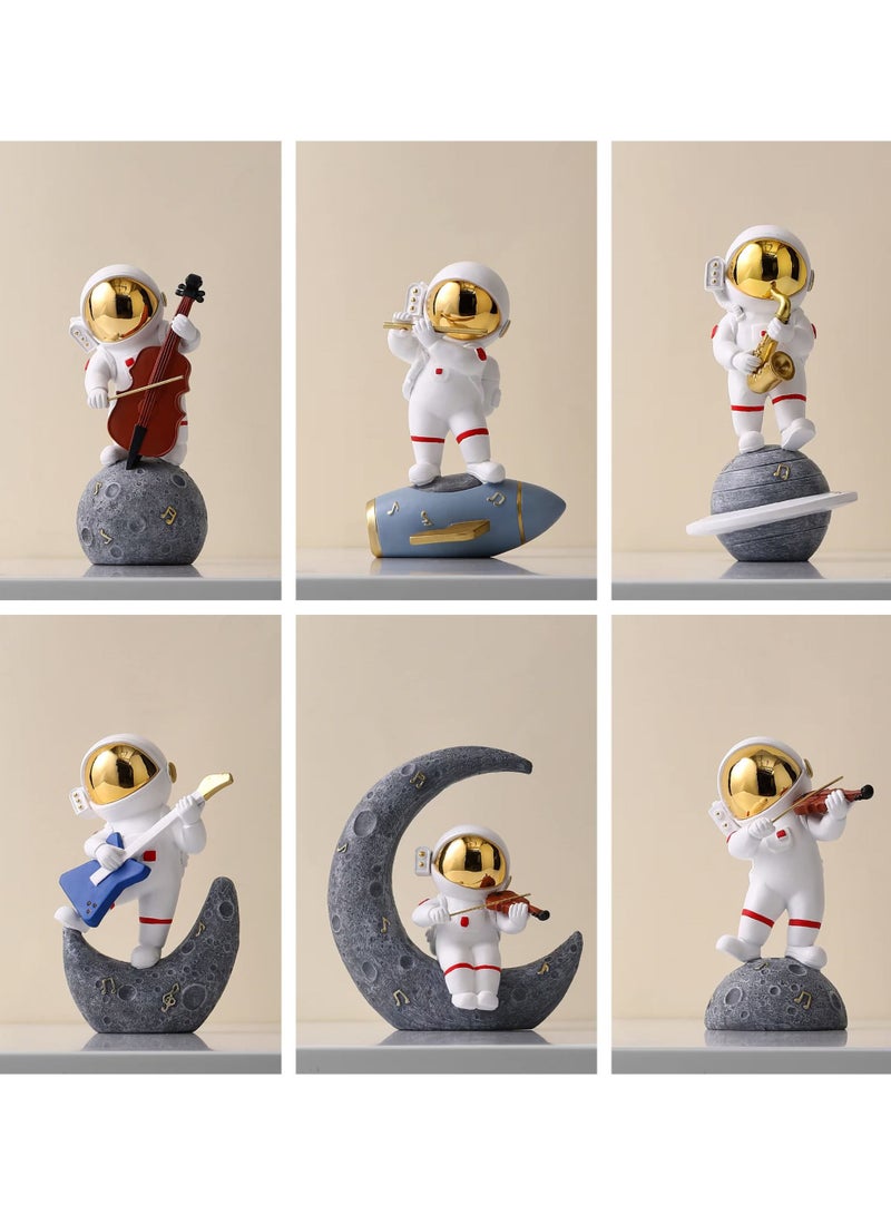 Vintage Finds Cosmic Groove: Set of 6 Astronaut Music Band Assorted Figurines - Perfect Gift for Music and Space Enthusiasts - Image 1