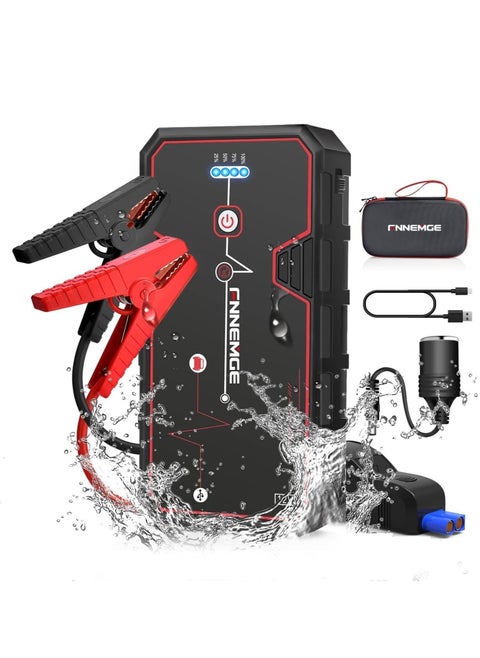 Car Jump Starter with 21800mAh 12V 80.66Wh Car Battery Jump Starter 8.0L Gas and 6.5L Diesel Smart Jumper with Storage Box