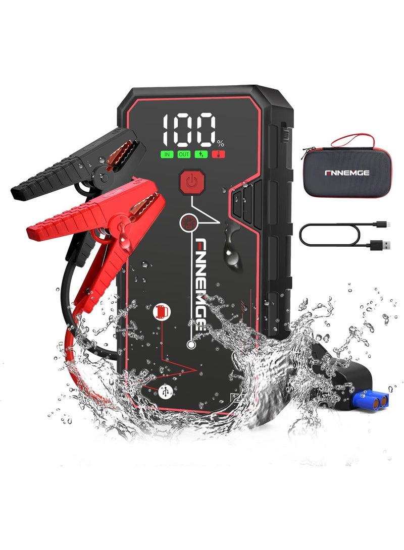 FNNEMGE Car Jump Starter with 5000A 23800mAh 12V Car Battery Jump Starter 8.0L Gas and 6.5L Diesel Smart Jumper with Storage Box - Image 1