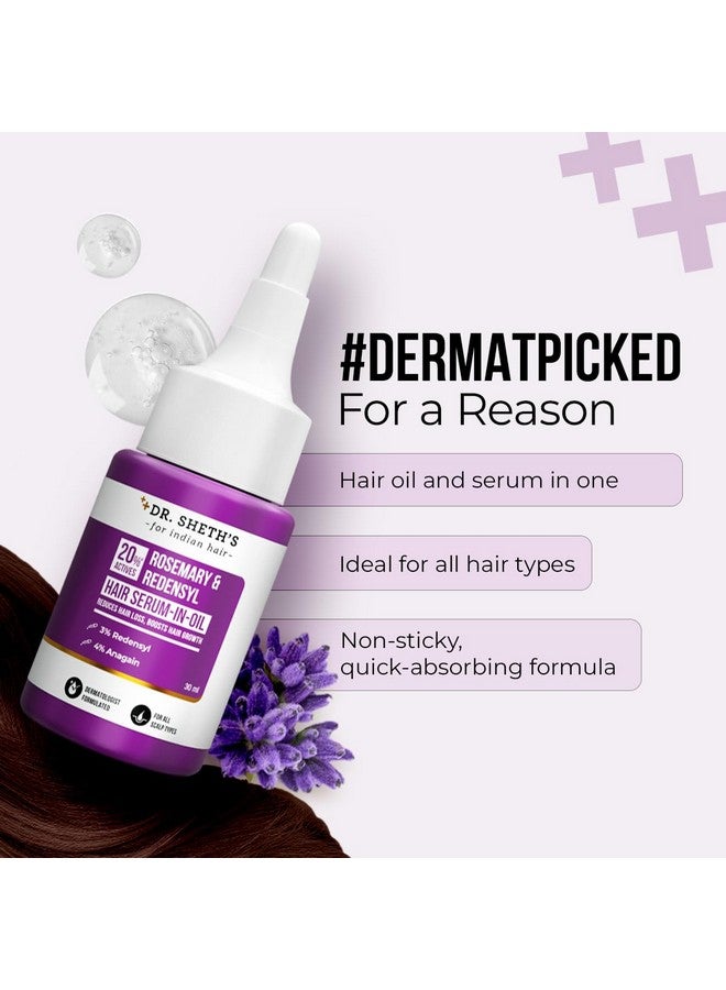 Dr. Sheth's Rosemary & Redensyl Hair Serum-In-Oil|Boosts Hair Growth & Reduce Hair Fall| With 20% Hair Growth Actives 3% Redensyl,4% Anagain,Rosemary Oil,Caffeine & Peptides,50G|For Men & Women|30 Ml - Image 4