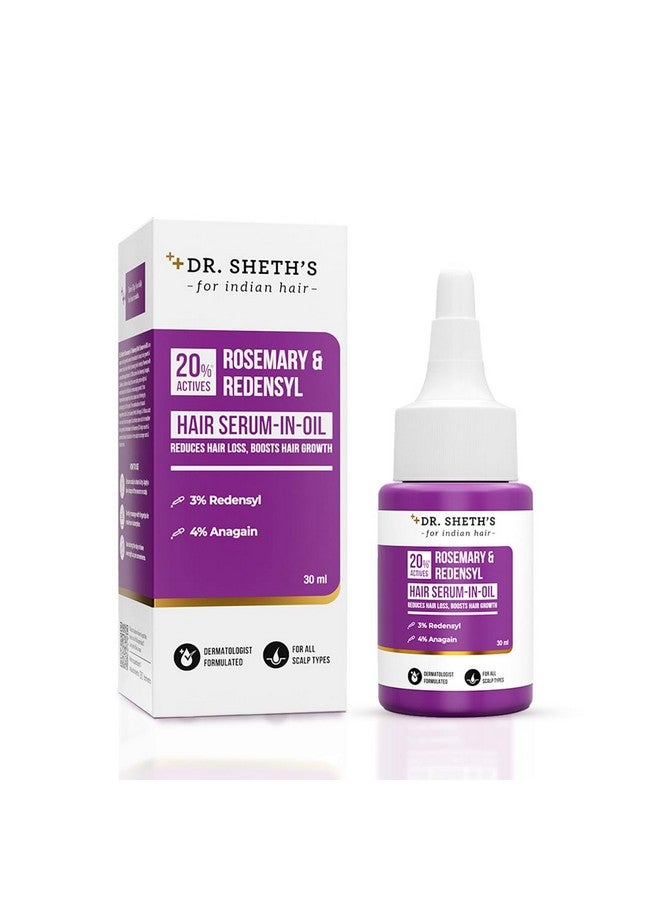 Dr. Sheth's Rosemary & Redensyl Hair Serum-In-Oil|Boosts Hair Growth & Reduce Hair Fall| With 20% Hair Growth Actives 3% Redensyl,4% Anagain,Rosemary Oil,Caffeine & Peptides,50G|For Men & Women|30 Ml - Image 1