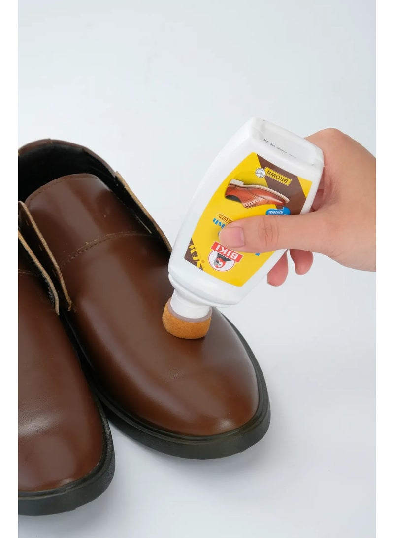 Biki Liquid Shoe Polish Leather Special Quick Shine Brown 75 ML - Image 2