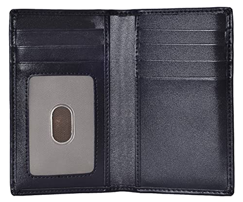 YUHAN PRETTY Slim Thin ID/Credit Card Holder Leather Bifold Front Pocket Wallet RFID Blocking (Black) - Image 1