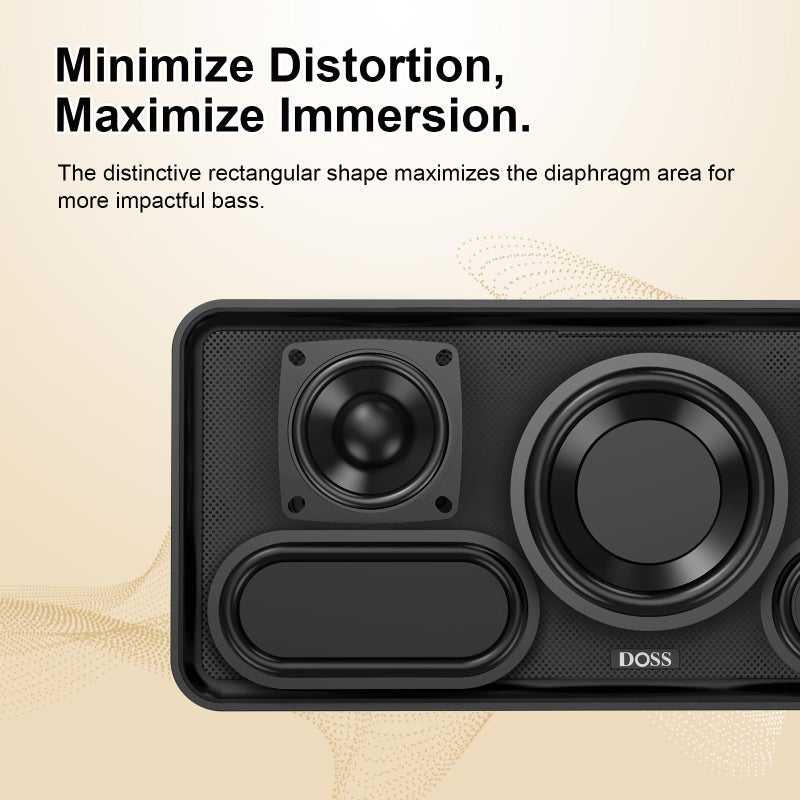 DOSS SoundBox XL Bluetooth Speaker with Subwoofer, 32W Loud Sound, Booming Bass, Dual DSP Technologies, 10H Playtime, TWS, 2.1 Audio Channel, Ideal Christmas & White Elephant Gift for Men, Women-Black - Image 4