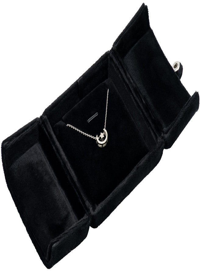 Giftop Velvet Necklace Pendant Gift Box Jewelry Display Storage Case (Black) - Image 3