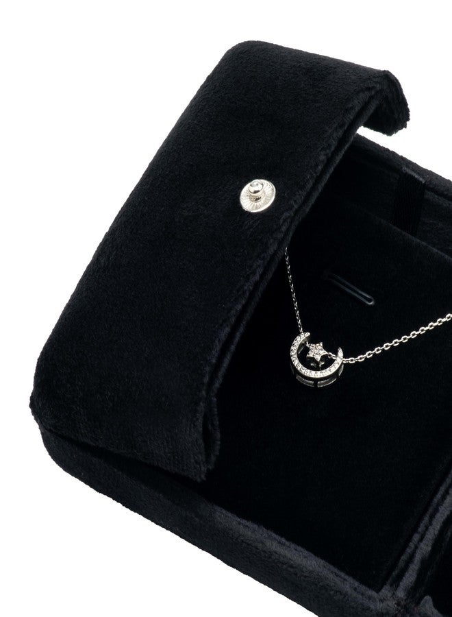 Giftop Velvet Necklace Pendant Gift Box Jewelry Display Storage Case (Black) - Image 4