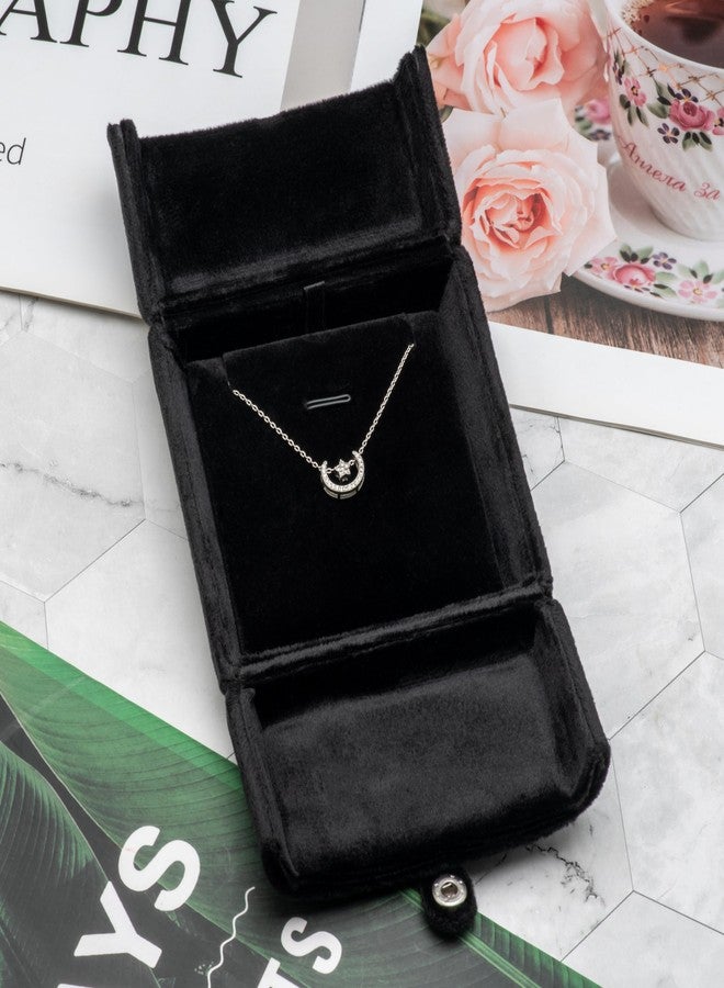 Giftop Velvet Necklace Pendant Gift Box Jewelry Display Storage Case (Black) - Image 2