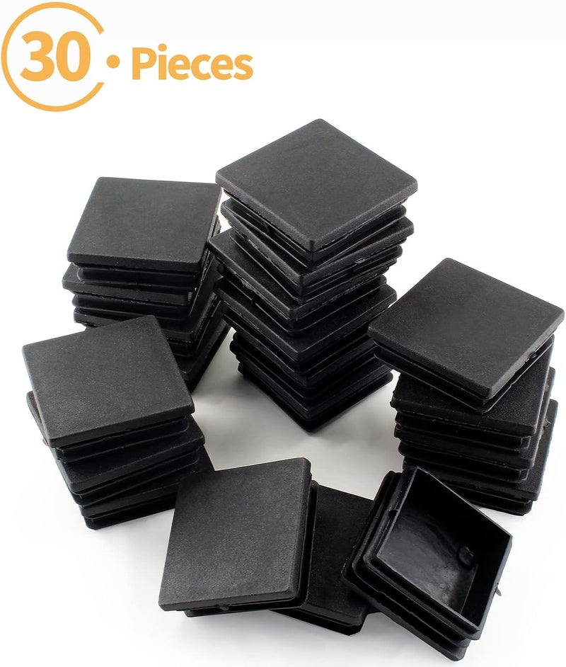 Uenhoy 30 Pcs 2" Square Plastic Plugs Insert End Caps Black Tubing End Caps for Square Tube, Chair Legs, Fence - Image 2