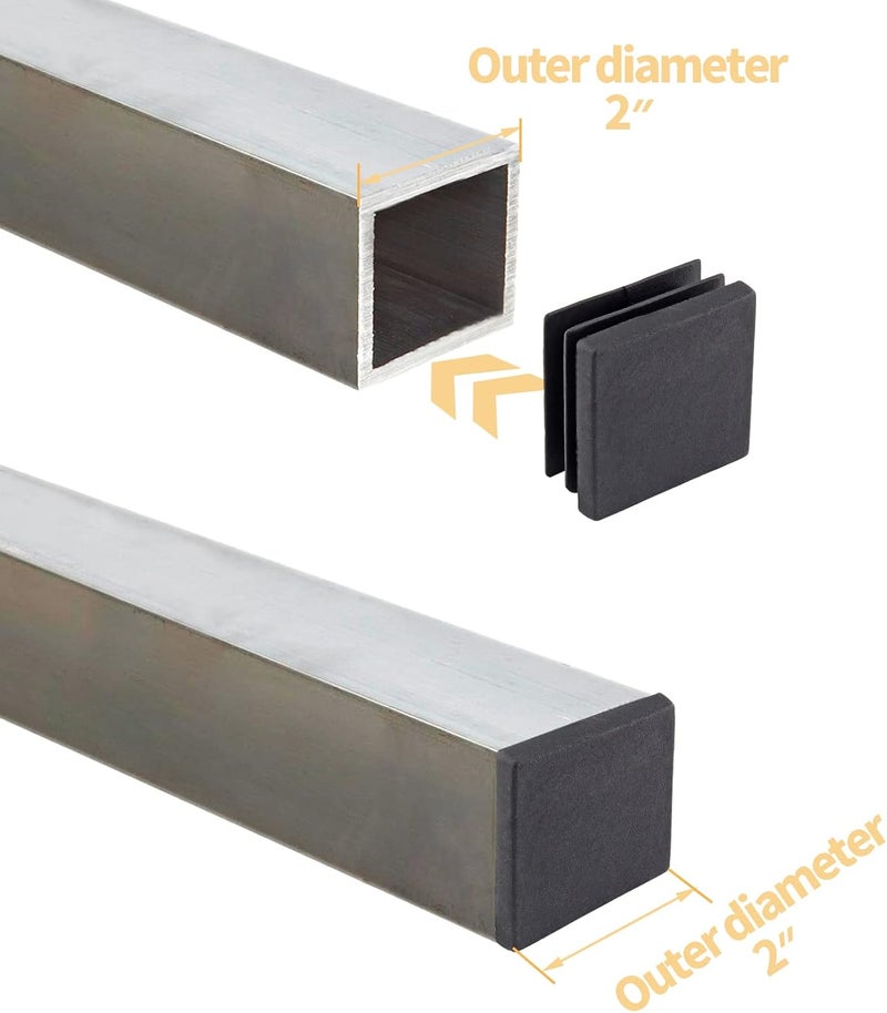 Uenhoy 30 Pcs 2" Square Plastic Plugs Insert End Caps Black Tubing End Caps for Square Tube, Chair Legs, Fence - Image 4
