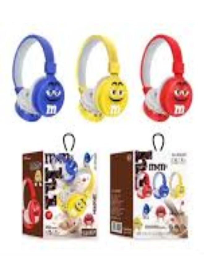 إم آند إمز سماعة رأس لاسلكية جديدة AH806Q9  Stitch للأطفال برسومات كرتونية وغطاء رأس لاسلكي متعددة الالوان - Image 1