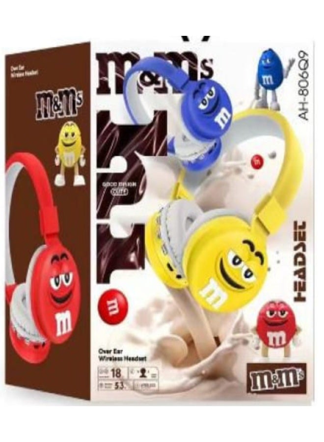 إم آند إمز سماعة رأس لاسلكية جديدة AH806Q9  Stitch للأطفال برسومات كرتونية وغطاء رأس لاسلكي متعددة الالوان - Image 3