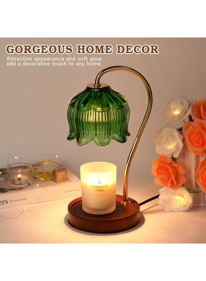 Bukela Green Candle Warmer Lamp with Timer,Dimmable Flower Candle Lamp Warmer, Vintage Birthday Gifts for Women, Mom, Female Friend, Aromatic Candle Light for Candles - Image 4