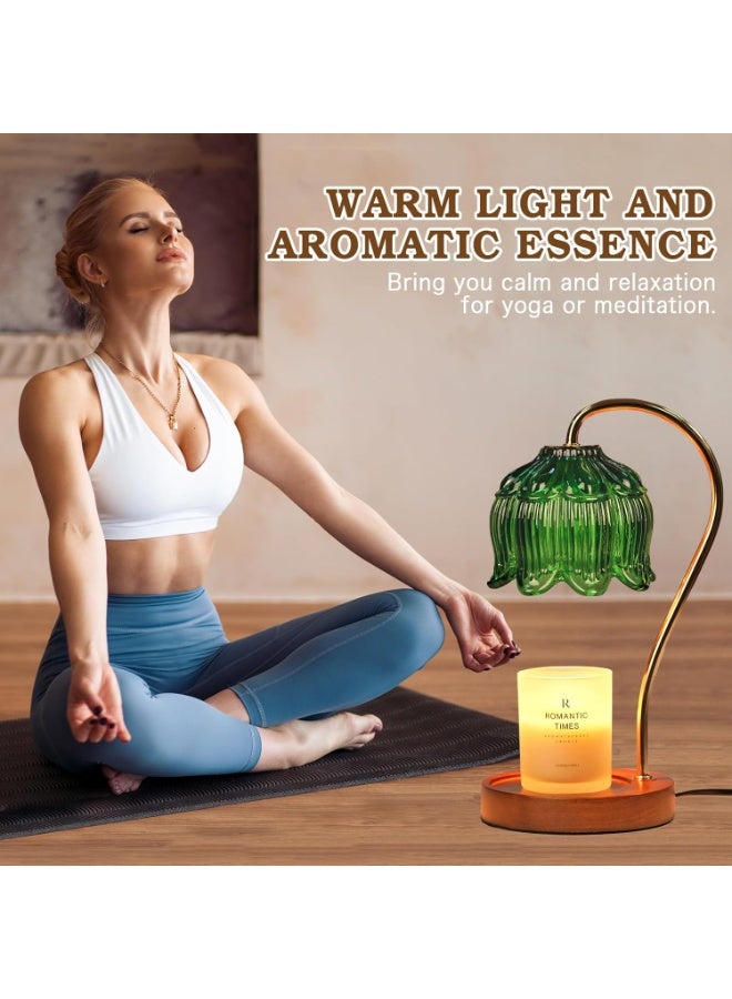 Bukela Green Candle Warmer Lamp with Timer,Dimmable Flower Candle Lamp Warmer, Vintage Birthday Gifts for Women, Mom, Female Friend, Aromatic Candle Light for Candles - Image 5