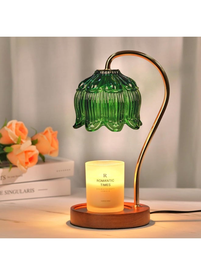 Bukela Green Candle Warmer Lamp with Timer,Dimmable Flower Candle Lamp Warmer, Vintage Birthday Gifts for Women, Mom, Female Friend, Aromatic Candle Light for Candles - Image 1