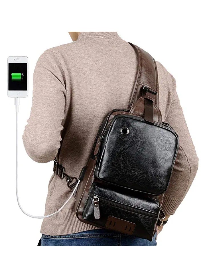 Skycare - Skycare Large Capacity Sling Crossbody Bag Shoulder Backpack for Men Chest Bags Casual Daypack for Business Travel Cycling - Image 1