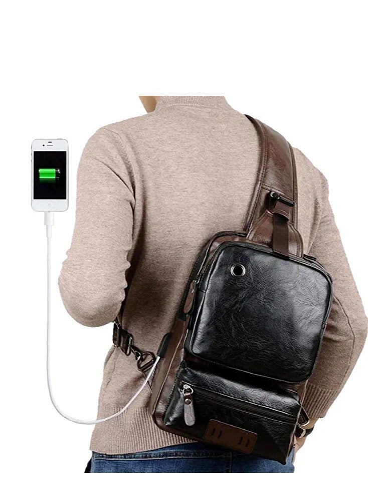 Skycare - Skycare Large Capacity Sling Crossbody Bag Shoulder Backpack for Men Chest Bags Casual Daypack for Business Travel Cycling - Image 1