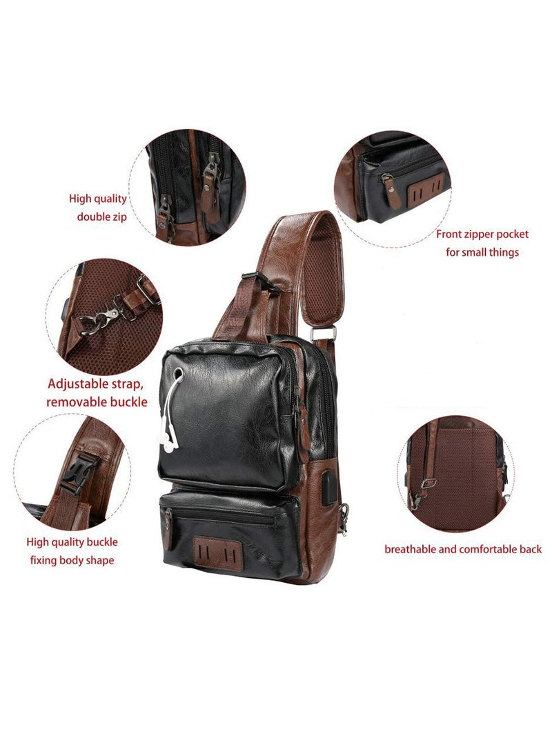 Skycare - Skycare Large Capacity Sling Crossbody Bag Shoulder Backpack for Men Chest Bags Casual Daypack for Business Travel Cycling - Image 1
