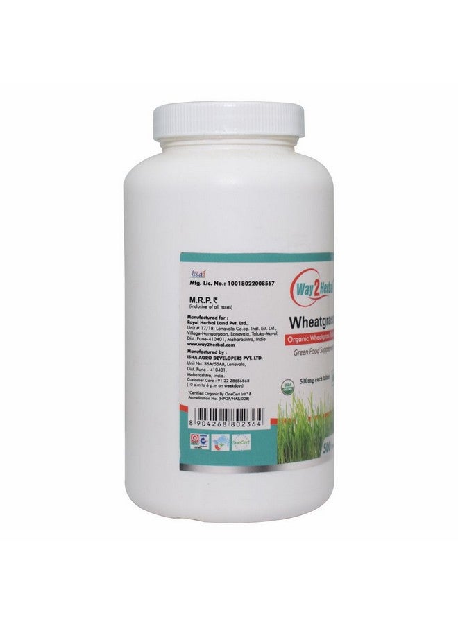 Way2Herbal Certified Organic Wheatgrass Tablets (500 Count Pack of 1) - Image 5