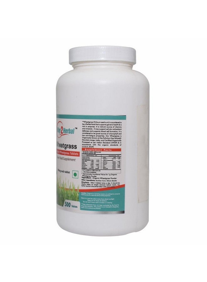 Way2Herbal Certified Organic Wheatgrass Tablets (500 Count Pack of 1) - Image 4
