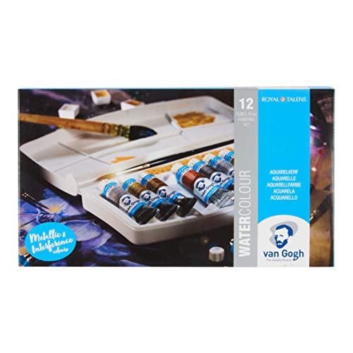 Van Gogh Watercolor Paint Set, Plastic Pocketbox, 12x10ml Specialty Metallic & Interference Colors Selection - Image 1