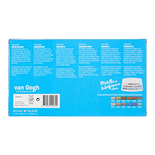 Van Gogh Watercolor Paint Set, Plastic Pocketbox, 12x10ml Specialty Metallic & Interference Colors Selection - Image 5