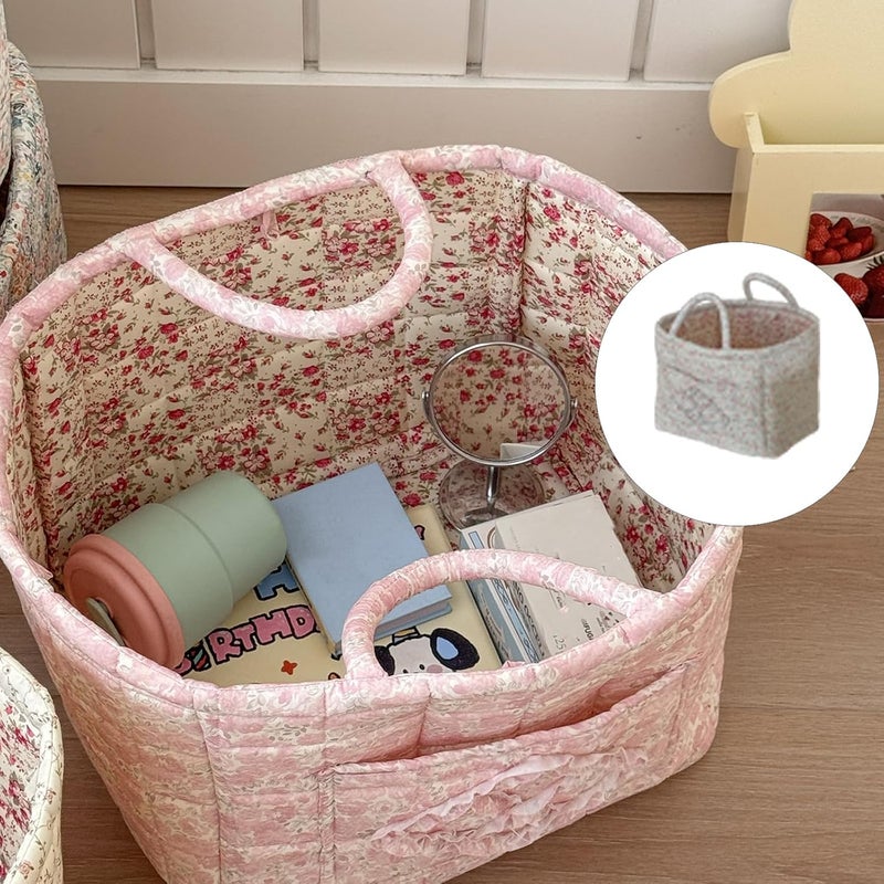 Quilted Cotton Laundry Hamper with Handle Foldable Design Dirty Clothes Basket for Home Use Portable Bin - Image 2