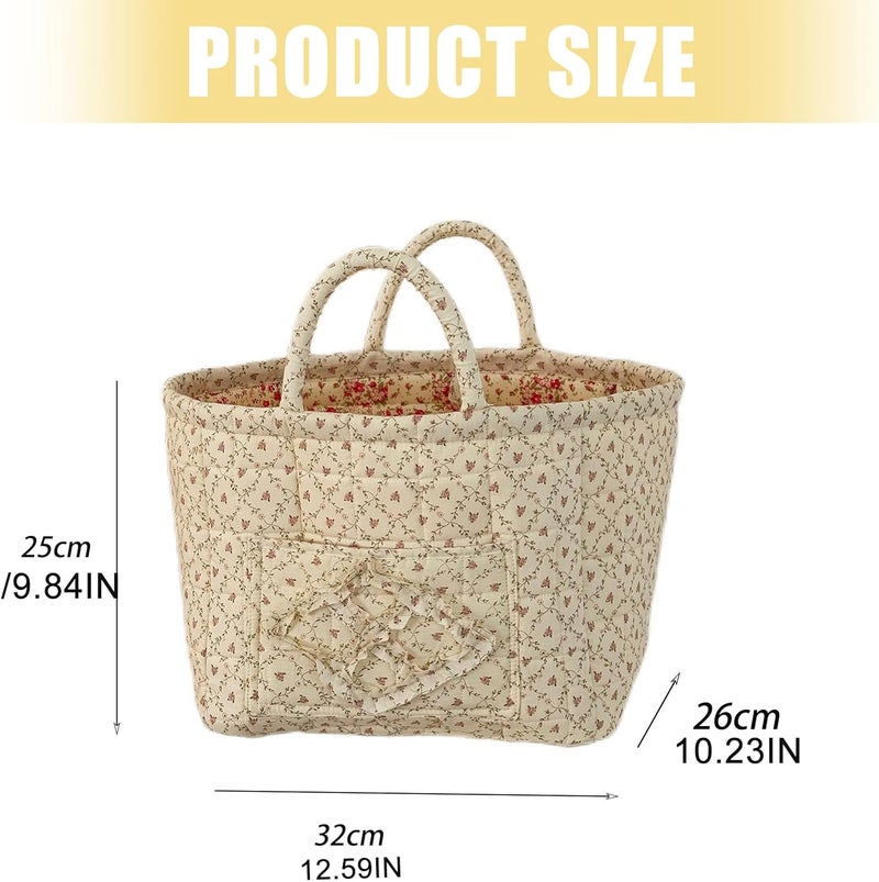 Quilted Cotton Laundry Hamper with Handle Foldable Design Dirty Clothes Basket for Home Use Portable Bin - Image 3