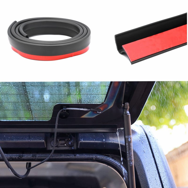 JVMA Rear Window Drain Rain Deflector Tailgate Glass Rain Gutter Weather Stripping for Jeep Wrangler JL JK 20082025 and Bronco Accessories 39Ft