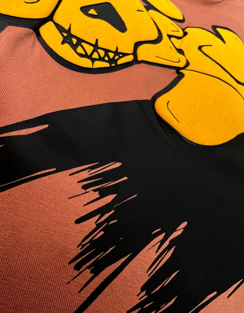 Veirdo® Pure Cotton Half Sleeve Round Neck Oversized Fit Graphic Print Cork T-Shirt Men/Boys (OS_V_Noise_CB_L) (Available in from S to 2XL) - Image 4