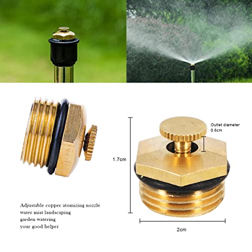 Oligitdi Set of 5 Brass Drip Irrigation Heads High Pressure Nozzle Sprinklers Heads for Watering Garden,Farm,Flower (External Thread Diameter 20mm,Spray Range 3-5m) - Image 2