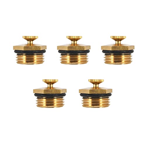 Oligitdi Set of 5 Brass Drip Irrigation Heads High Pressure Nozzle Sprinklers Heads for Watering Garden,Farm,Flower (External Thread Diameter 20mm,Spray Range 3-5m) - Image 1