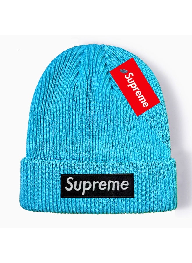 SUPREME قبعة بوني من نسيج مضلع بشعار سوبرم (تركواز)