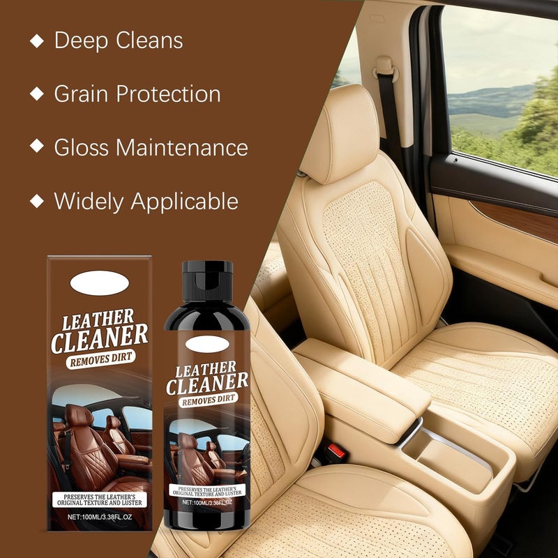 Makbeaty Leather Cleaner,Leather Conditioner - Cleaner & Conditioner - Restore Polish & Protect All Smooth Finished Leathers,Prevent Cracking Or Fading Of Leather Couches, Car Seats, Shoes, Purses UV - Image 3