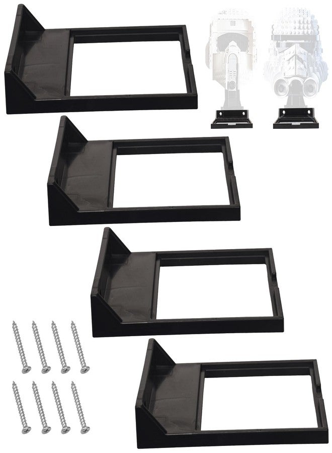 Fennoral 4 Pack Wall Mount/Wars Helmet Display Shelf for Lego Star Wars Helmet Compatible with All Standard Lego Helmets, Sturdy and Sleek - Black - Image 1