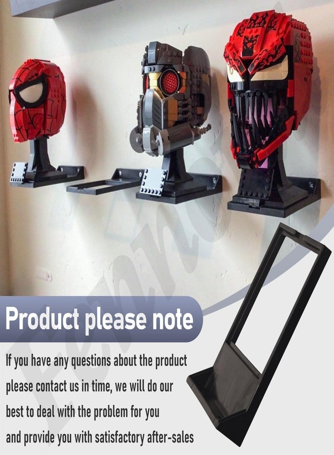 Fennoral 4 Pack Wall Mount/Wars Helmet Display Shelf for Lego Star Wars Helmet Compatible with All Standard Lego Helmets, Sturdy and Sleek - Black - Image 3