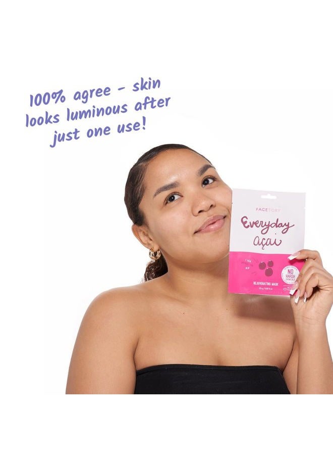 FACETORY Everyday Set of 8 Sheet Masks - Revitalizing, Purifying, Brightening, Hydrating, Anti-aging With No Harsh Chemicals - Image 4