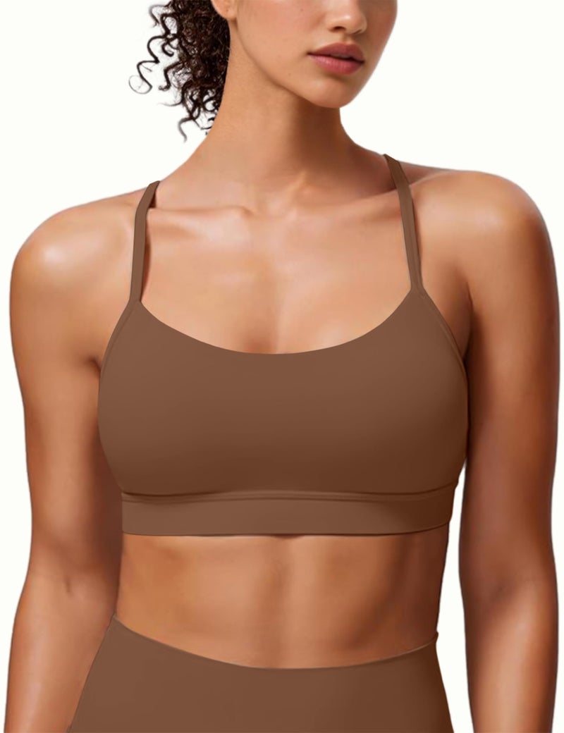 MIRITY Padded Y-Back Sports Bra for Women - Racerback Low ImpactYoga Workout Top with Spaghetti Strap Pack of 3 - Image 2