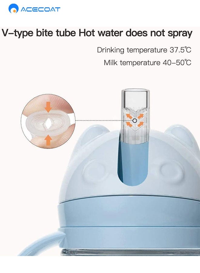 ايسكوت أكواب شرب للأطفال الصغار، سعة 250 مل، مقاومة للسقوط، مانعة لتسرب الماء بزاوية 360 درجة، مزودة بقشة مرجحة، كوب بمقابض، زجاجة مياه بفوهة ناعمة، كوب تعليمي مع علامات متدرجة (أزرق) - Image 3