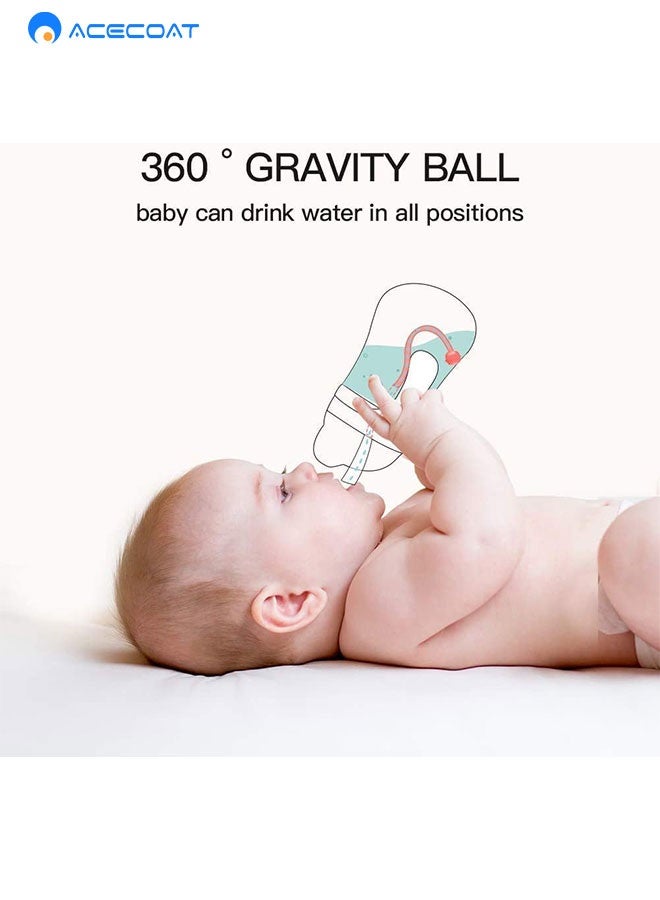 ايسكوت أكواب شرب للأطفال الصغار، سعة 250 مل، مقاومة للسقوط، مانعة لتسرب الماء بزاوية 360 درجة، مزودة بقشة مرجحة، كوب بمقابض، زجاجة مياه بفوهة ناعمة، كوب تعليمي مع علامات متدرجة (أزرق) - Image 2