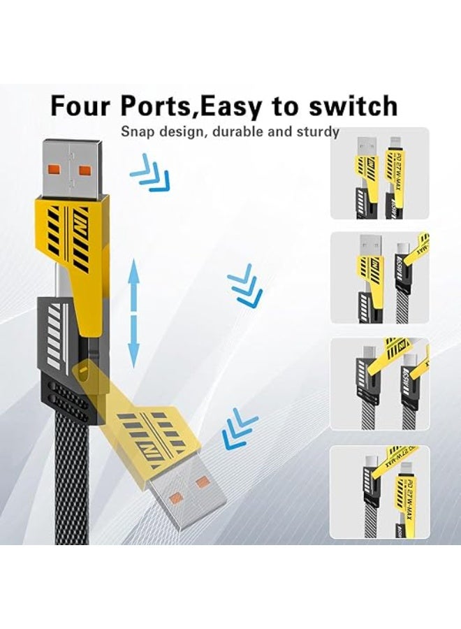 X-Plus 4 in 1 Fast Charging Cable, Transferring Data, 6.65 Ft, Braided Cable 65W, USB C USB A and IP, Multiple Charging Cable for Phone/Pad/More - Image 3