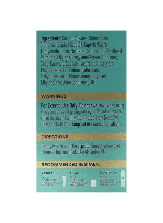 RoC - Multi Correxion Hydrate + Plump Serum Capsules - Maximum Plumping Power - Boost Skin’s Hydration Level - with Hyaluronic Acid - 30 CT