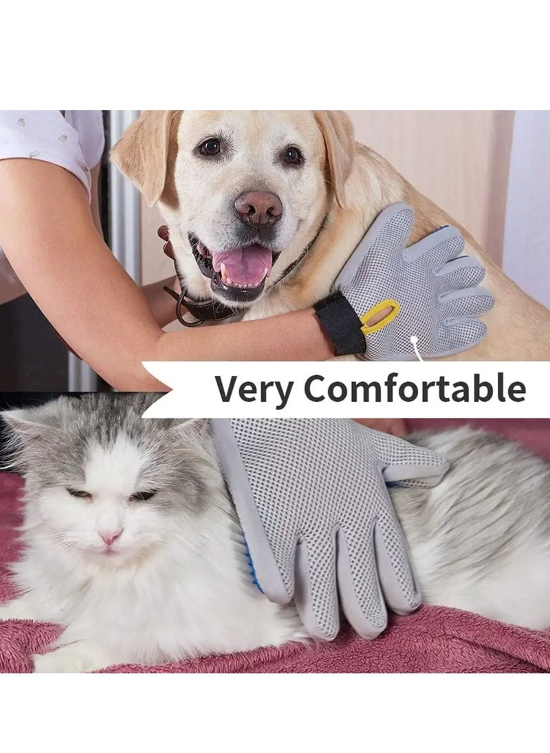 KASTWAVE Pet Grooming Gloves, Efficient Pet Hair Remover Massage Mitt, Deshedding Brush Gloves for Cats, Dogs, Rabbits and Horses, Pet Massage Long or Short Fur Bathing  - Image 4