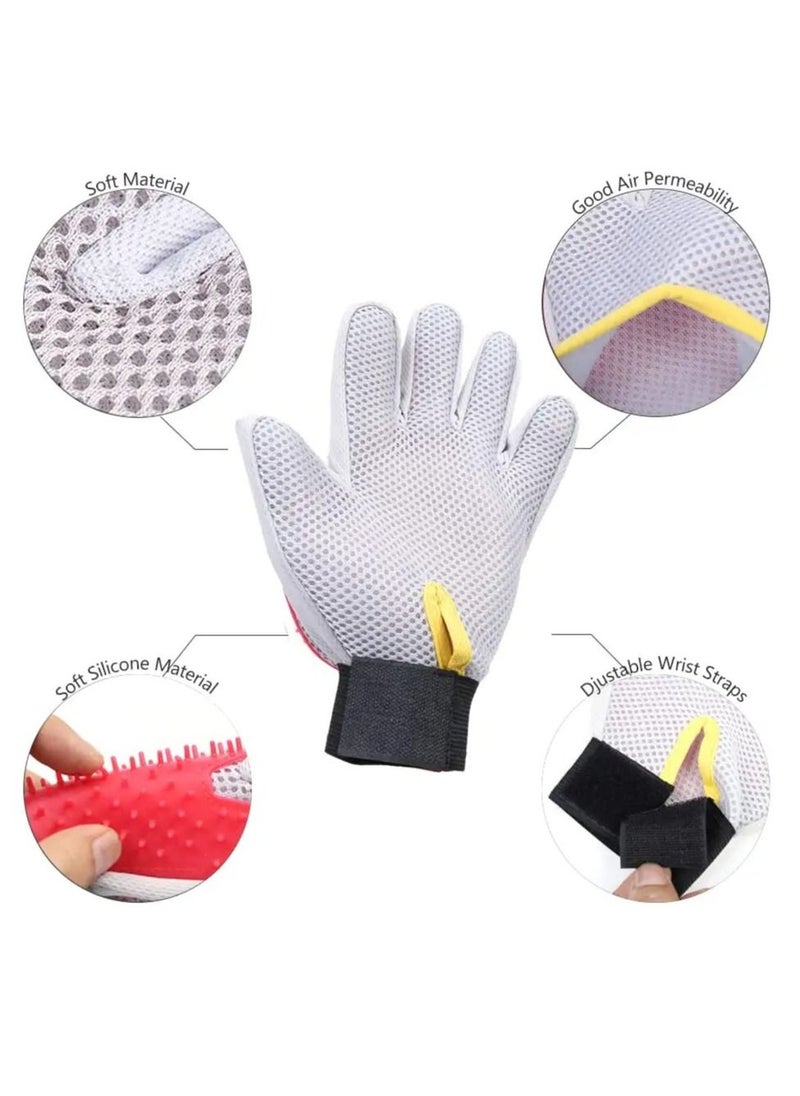 KASTWAVE Pet Grooming Gloves, Efficient Pet Hair Remover Massage Mitt, Deshedding Brush Gloves for Cats, Dogs, Rabbits and Horses, Pet Massage Long or Short Fur Bathing  - Image 5